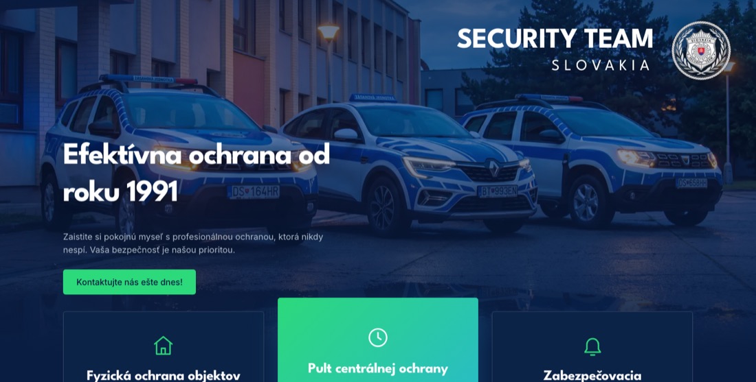 Web bezpečnostnej služby Security Team Slovakia — securityds.sk
